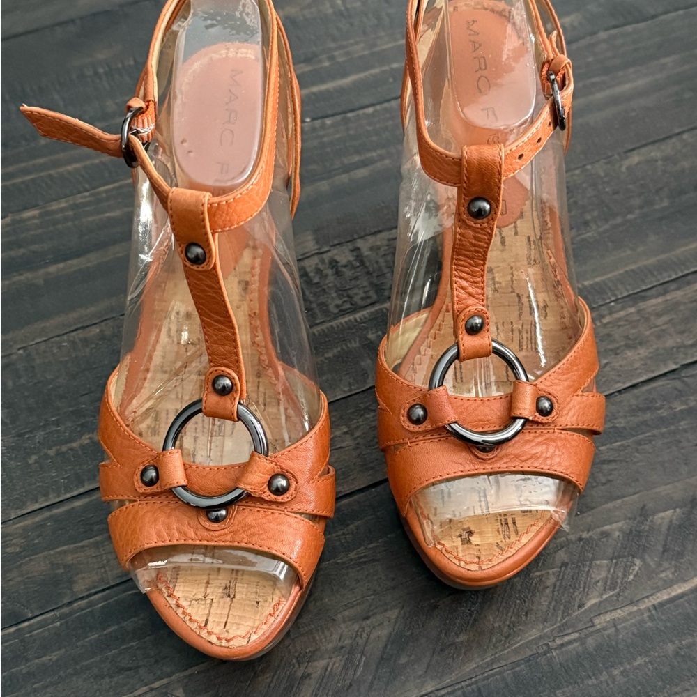 Marc Fisher Women's Orange Wedge Sandals